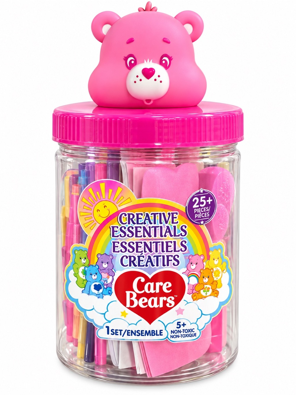 Care Bears Pink  Accessory Jar with Bright Pink Lid